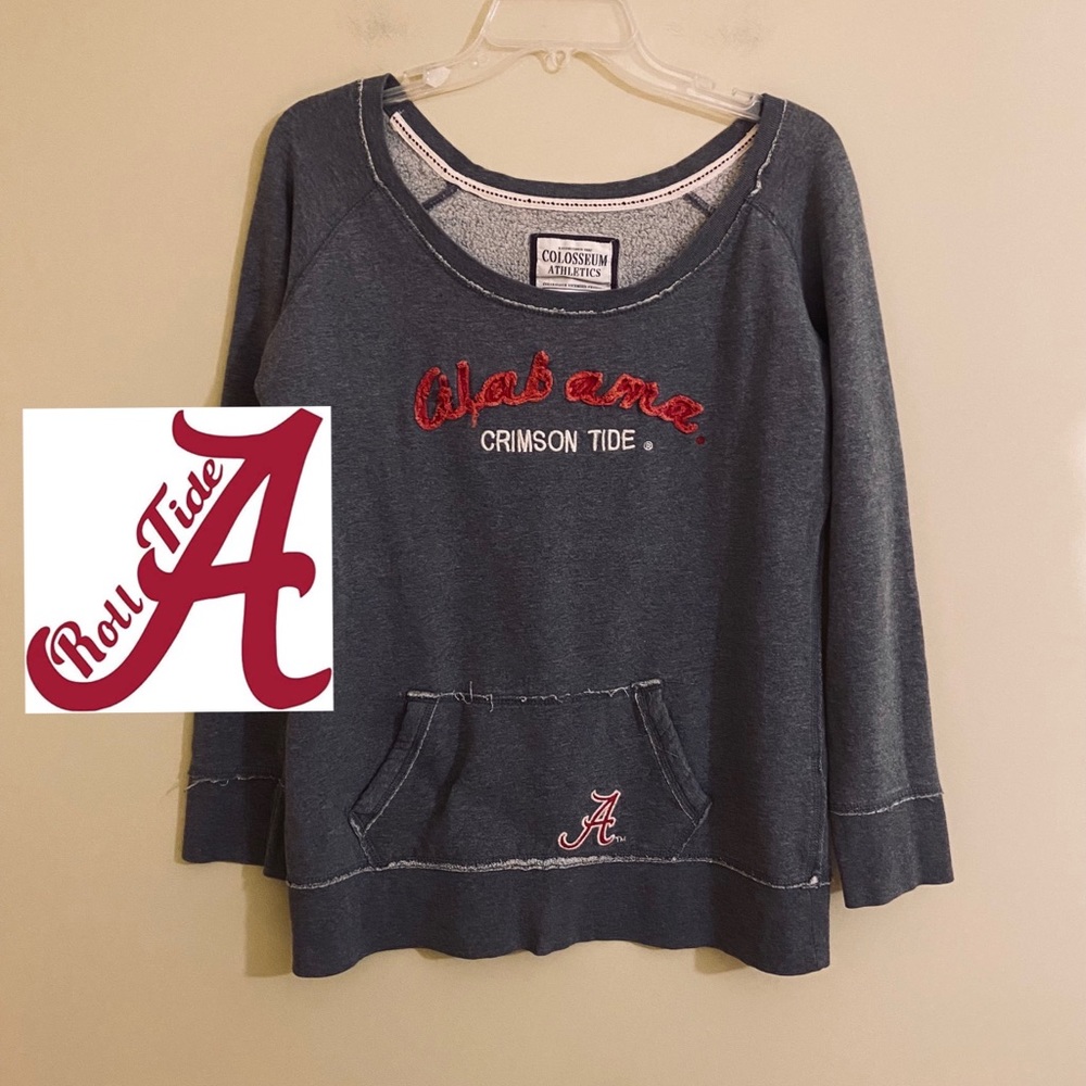 Alabama Crimson Tide Grey Sweatshirt with Front Pockets Size Large ROLL TIDE!🐘